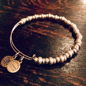 Alex & Ani Silver Bead expandable Bangle